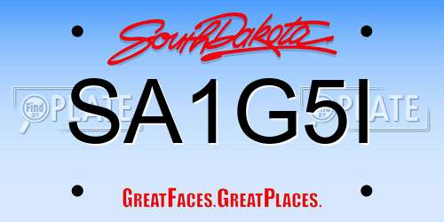 SA1G5I South Dakota License Plate