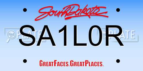 SA1L0R South Dakota License Plate