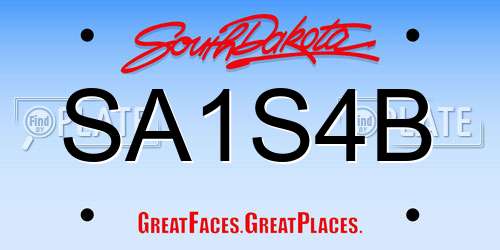 SA1S4B South Dakota License Plate