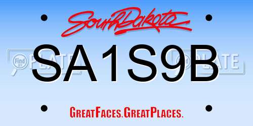 SA1S9B South Dakota License Plate