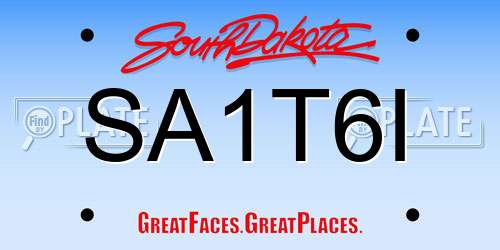 SA1T6I South Dakota License Plate