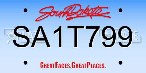 SA1T799 South Dakota License Plate