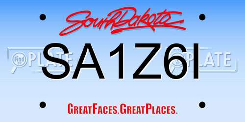 SA1Z6I South Dakota License Plate