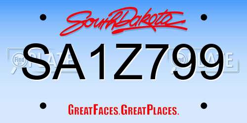 SA1Z799 South Dakota License Plate