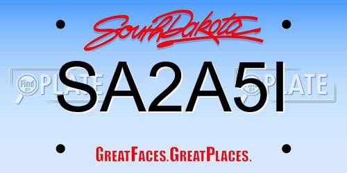 SA2A5I South Dakota License Plate