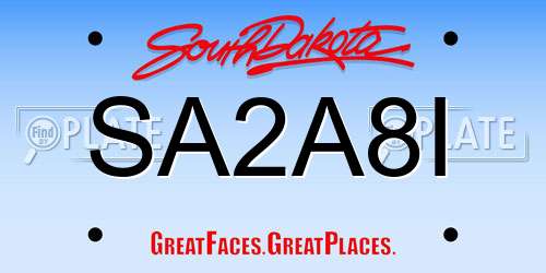 SA2A8I South Dakota License Plate