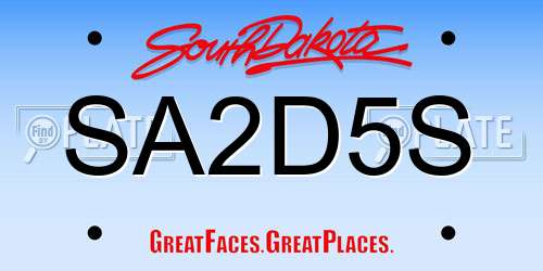 SA2D5S South Dakota License Plate
