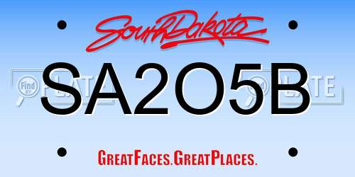 SA2O5B South Dakota License Plate