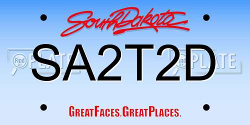 SA2T2D South Dakota License Plate