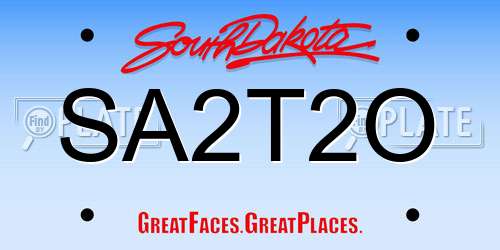 SA2T2O South Dakota License Plate