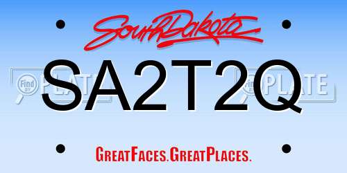 SA2T2Q South Dakota License Plate