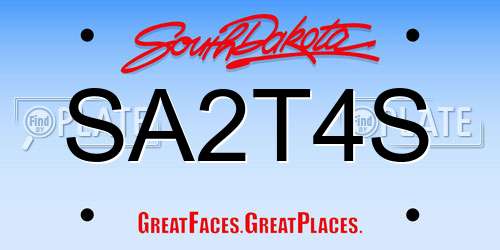 SA2T4S South Dakota License Plate