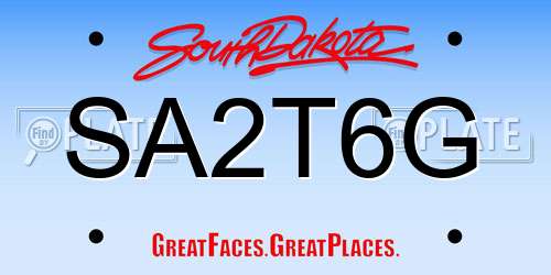 SA2T6G South Dakota License Plate