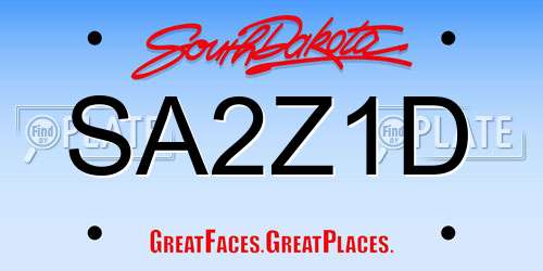 SA2Z1D South Dakota License Plate