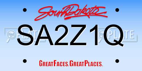 SA2Z1Q South Dakota License Plate
