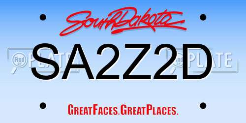 SA2Z2D South Dakota License Plate