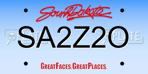 SA2Z2O South Dakota License Plate