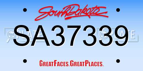 SA37339 South Dakota License Plate