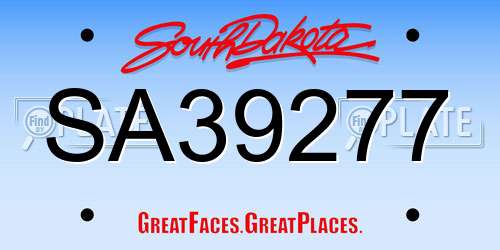 SA39277 South Dakota License Plate