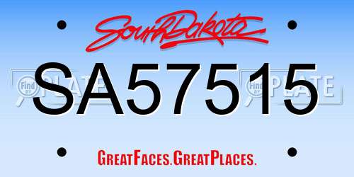 SA57515 South Dakota License Plate