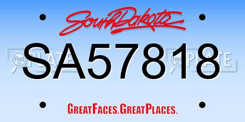SA57818 South Dakota License Plate