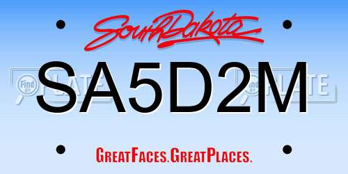 SA5D2M South Dakota License Plate