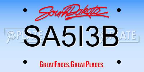 SA5I3B South Dakota License Plate