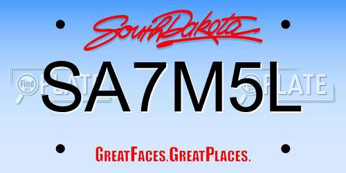 SA7M5L South Dakota License Plate