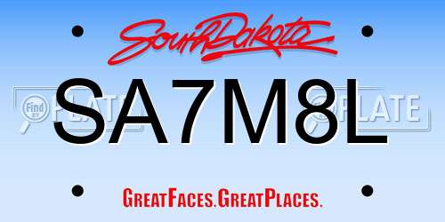 SA7M8L South Dakota License Plate
