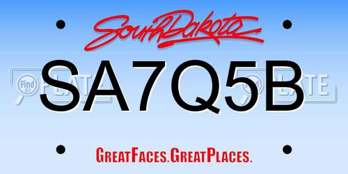 SA7Q5B South Dakota License Plate
