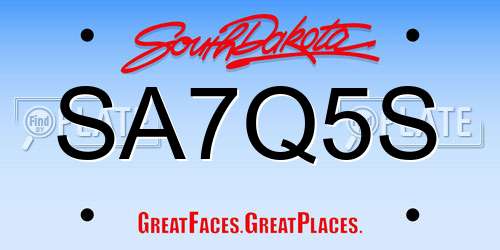 SA7Q5S South Dakota License Plate