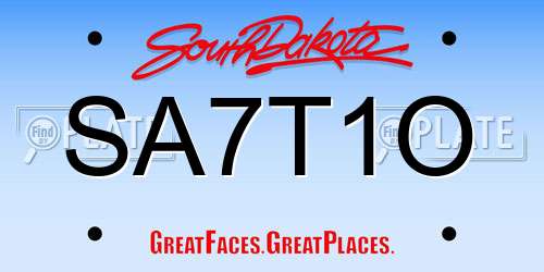 SA7T1O South Dakota License Plate