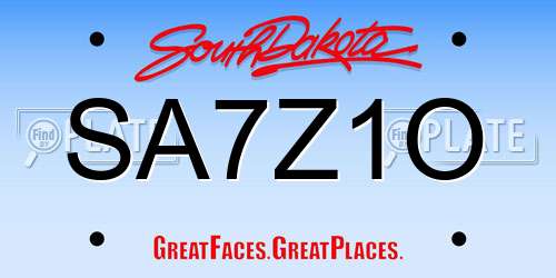 SA7Z1O South Dakota License Plate