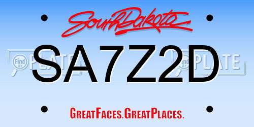 SA7Z2D South Dakota License Plate