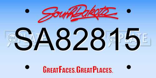 SA82815 South Dakota License Plate
