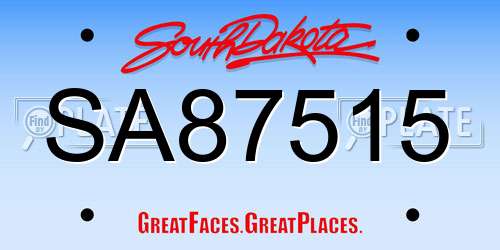 SA87515 South Dakota License Plate
