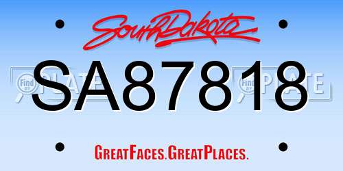 SA87818 South Dakota License Plate