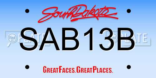 SAB13B South Dakota License Plate