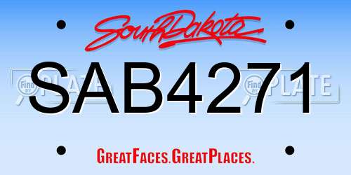 SAB4271 South Dakota License Plate