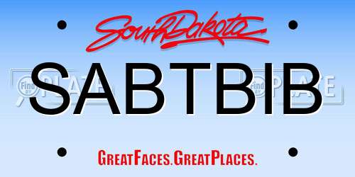SABTBIB South Dakota License Plate