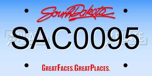 SAC0095 South Dakota License Plate