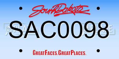 SAC0098 South Dakota License Plate