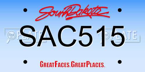SAC515 South Dakota License Plate