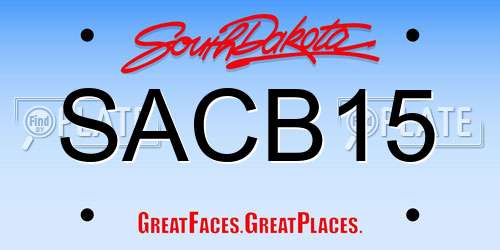 SACB15 South Dakota License Plate