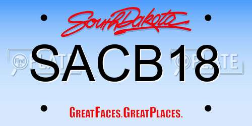 SACB18 South Dakota License Plate