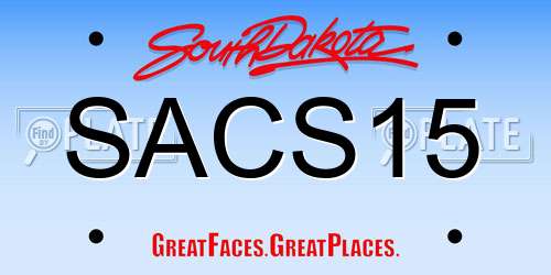 SACS15 South Dakota License Plate