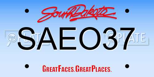SAEO37 South Dakota License Plate