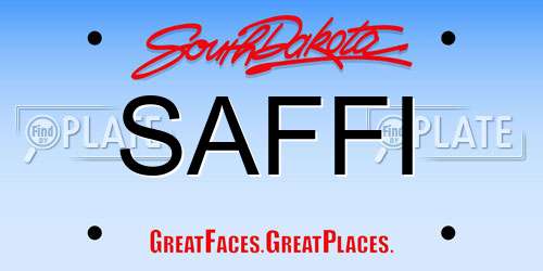 SAFFI South Dakota License Plate