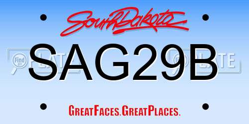 SAG29B South Dakota License Plate