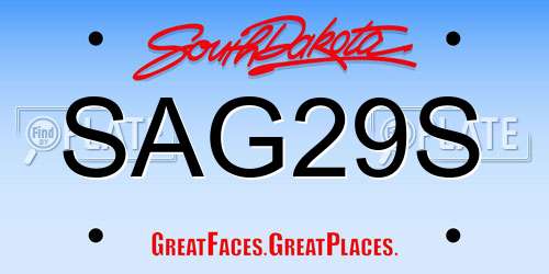 SAG29S South Dakota License Plate